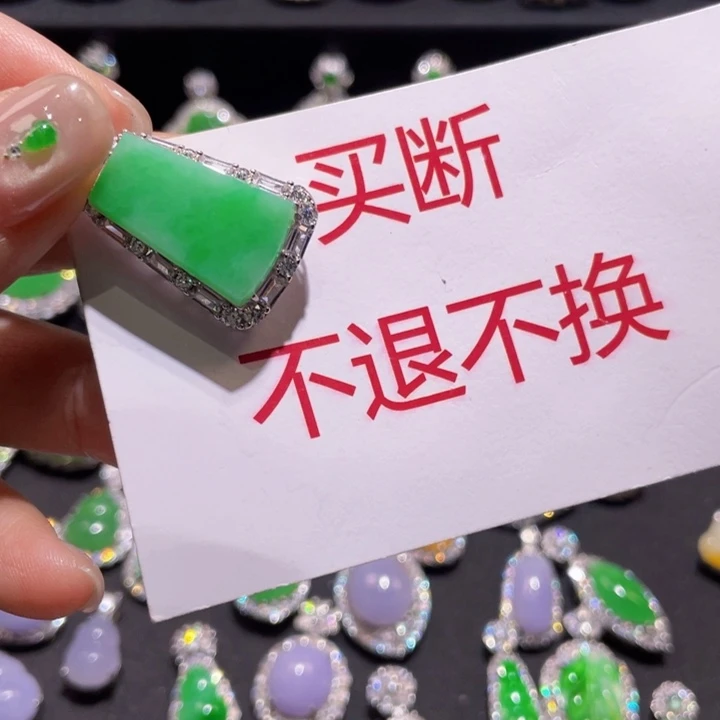 陶***然翡翠银S925镶嵌颈饰