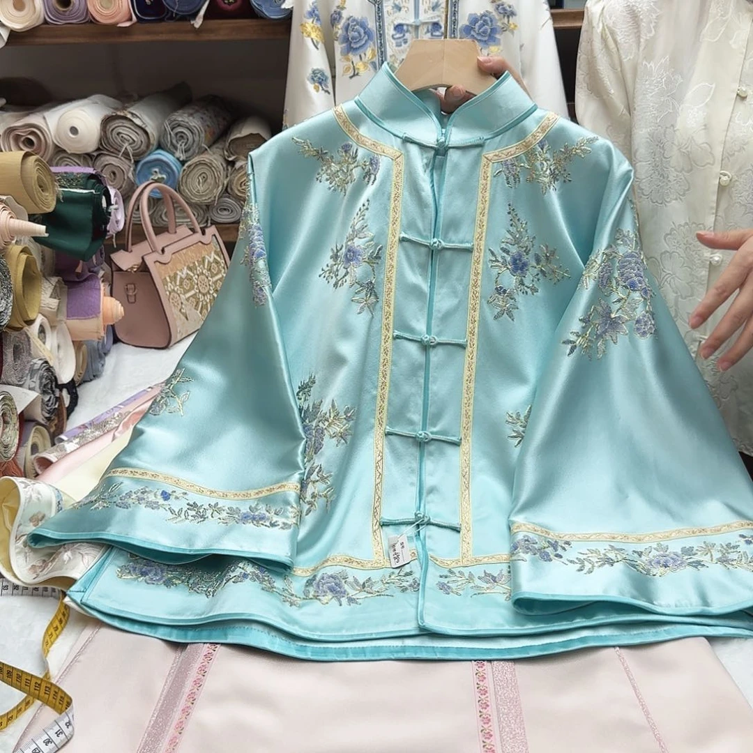 苏绣太太服25.胸围118.衣长61