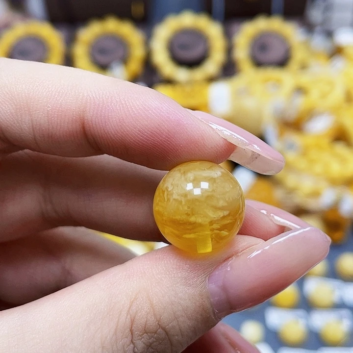 未镶嵌琥珀珠宝奇石15.6mm飘花