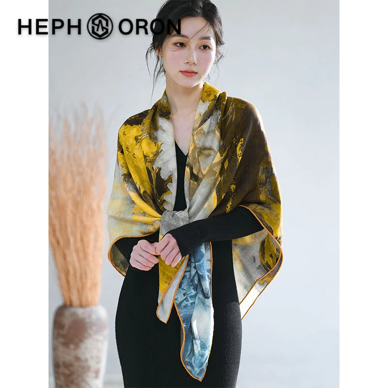 真丝羊毛百搭丝巾女款爆款2025新款双面异色高级感披肩薄款外搭