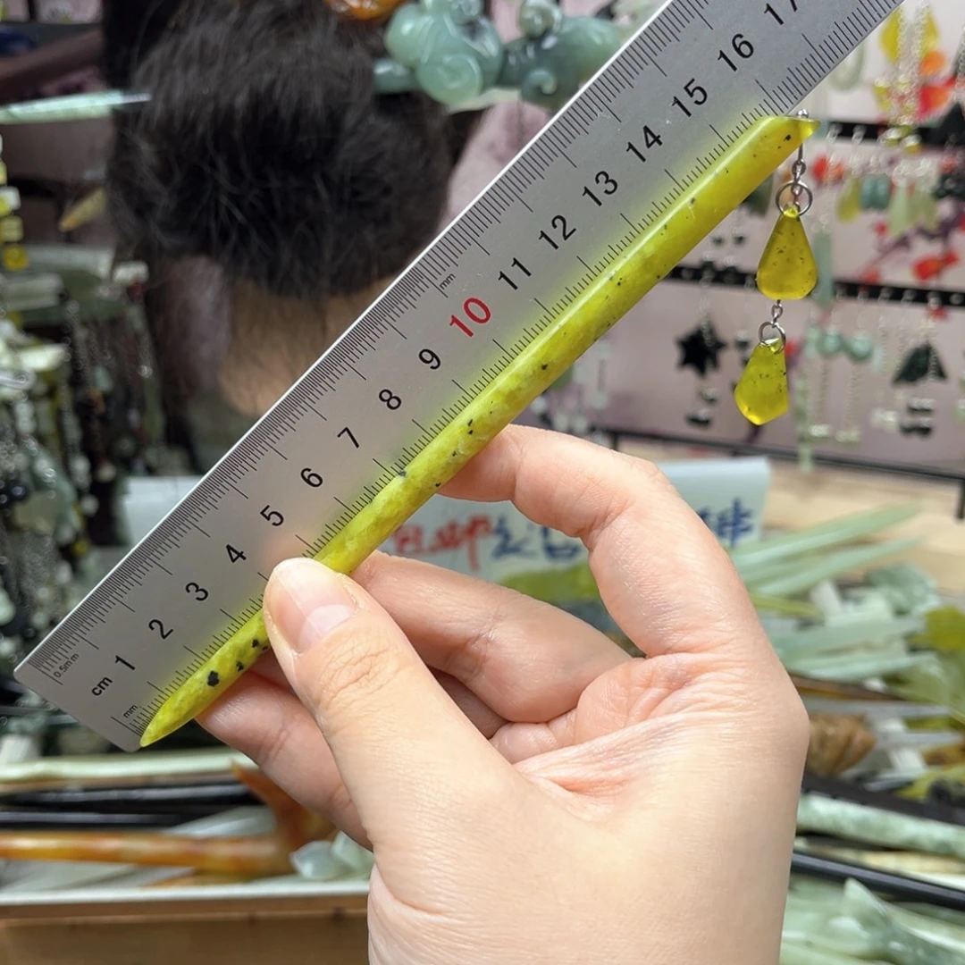 岫玉未镶嵌发饰长度16.5厘米左右