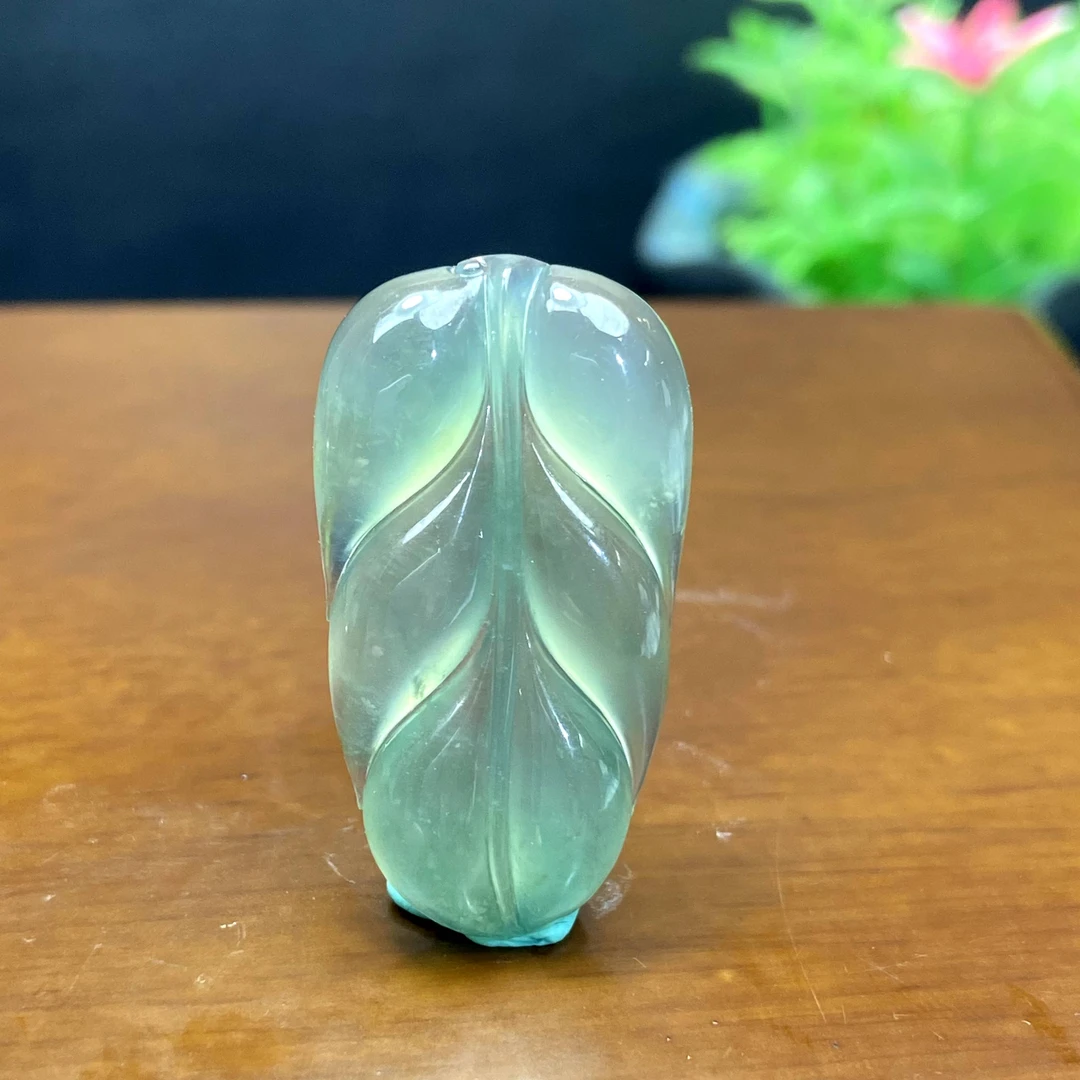 RX13天然缅甸A货翡翠冰种绿树叶/095564/北京中保拍卖