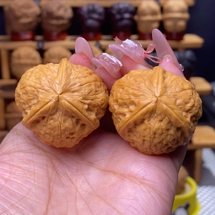 把件文玩核桃寿桃三棱50号37尺