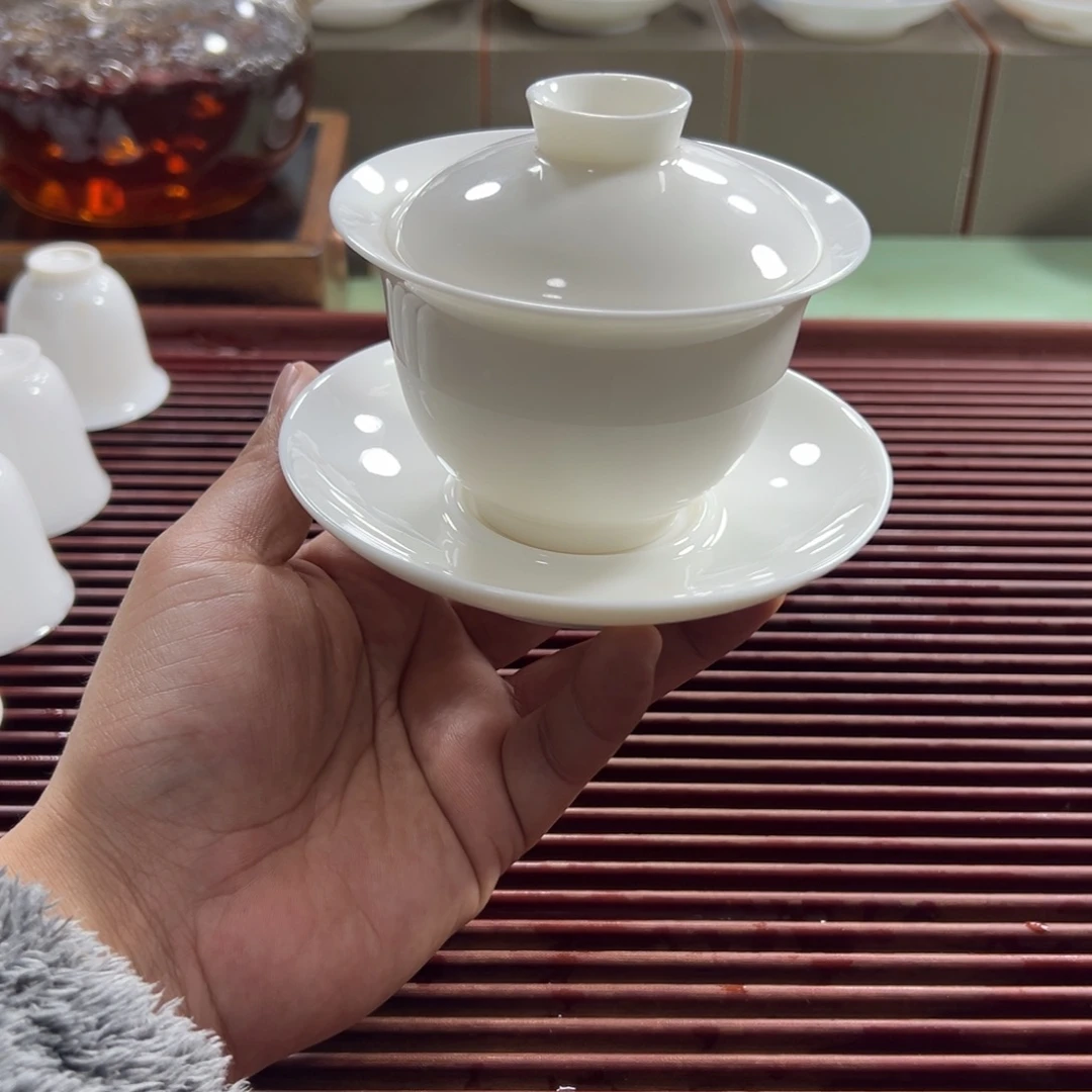 白瓷大元宝盖碗盖下160ml