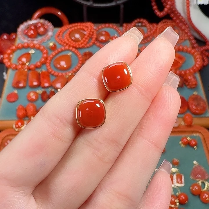 南红玛瑙银S925镶嵌戒指