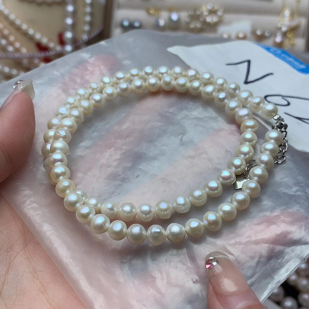 淡水珍珠5-6 未镶嵌x9项链