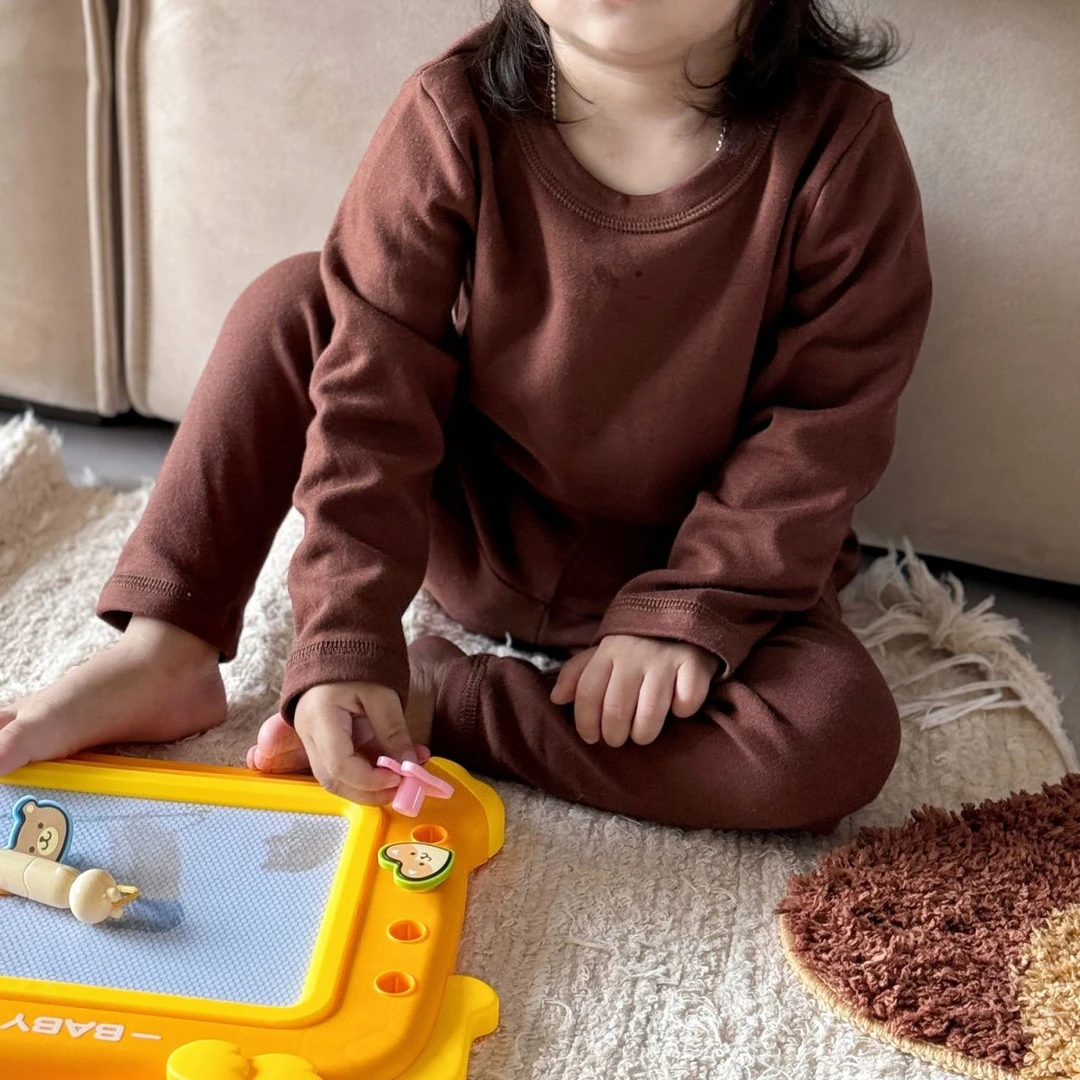 秋冬韩版280克儿童家居服套装男女童A类打底秋衣秋裤内穿保暖睡衣