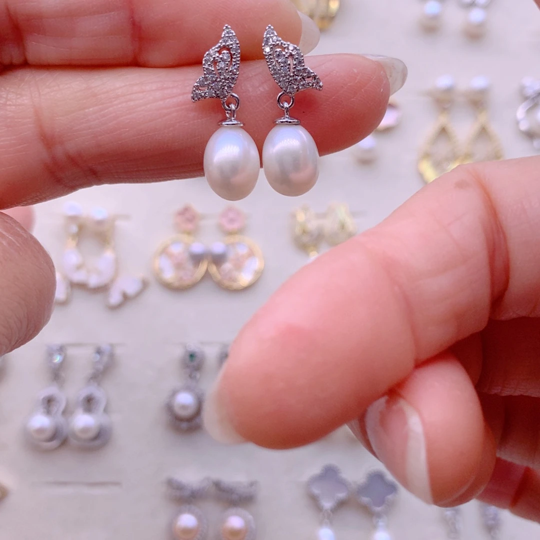 耳饰合金淡水珍珠