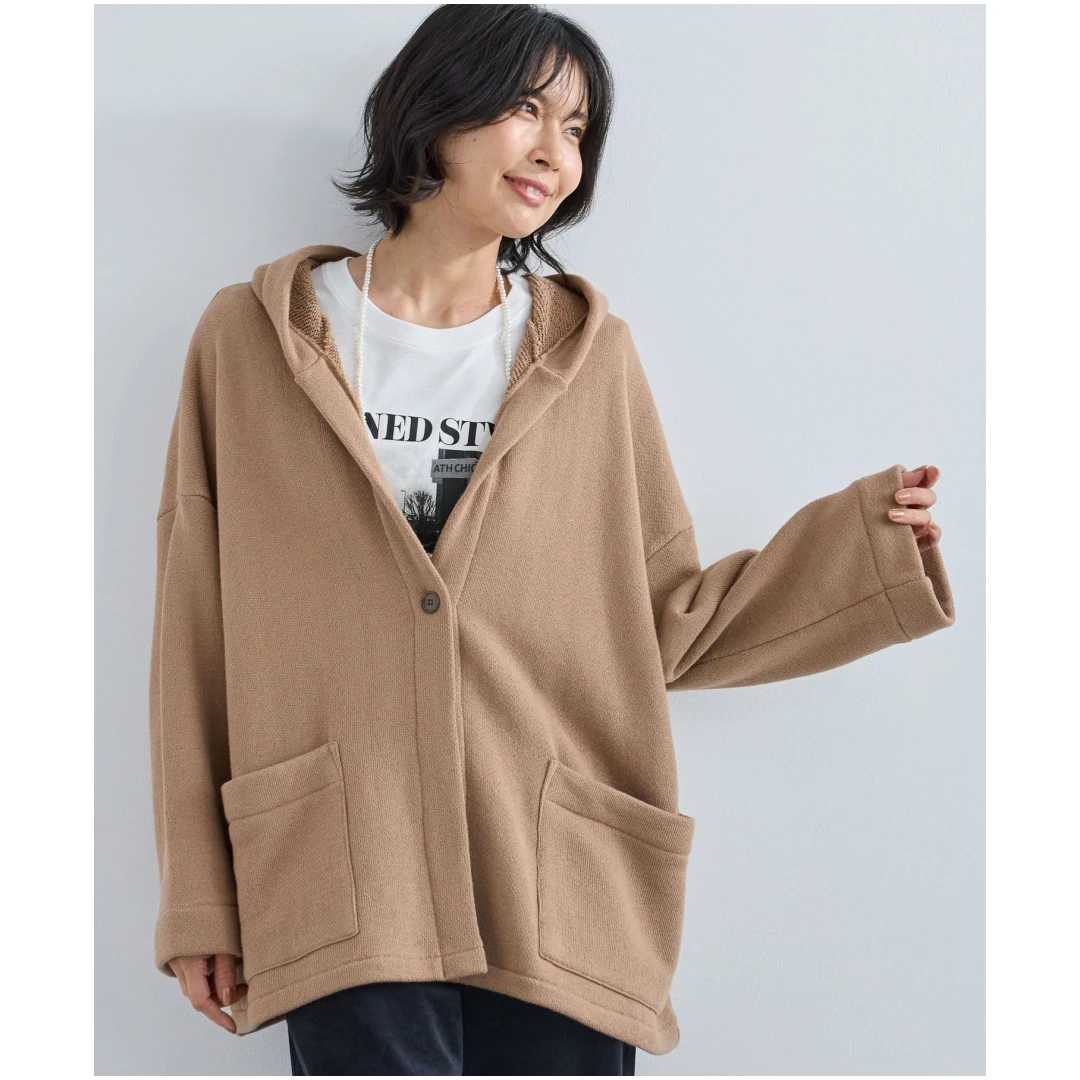 【Montendre】 秋季新款 B 休闲百搭宽松气质连帽开衫外套