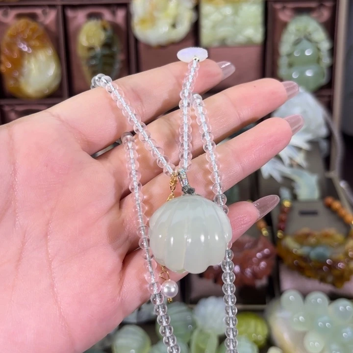 蛇纹石玉合金颈饰2*