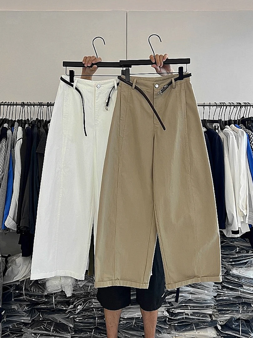 高端显瘦阔腿慵懒风休闲轻奢工装长裤女秋季百搭显瘦阔腿休闲裤