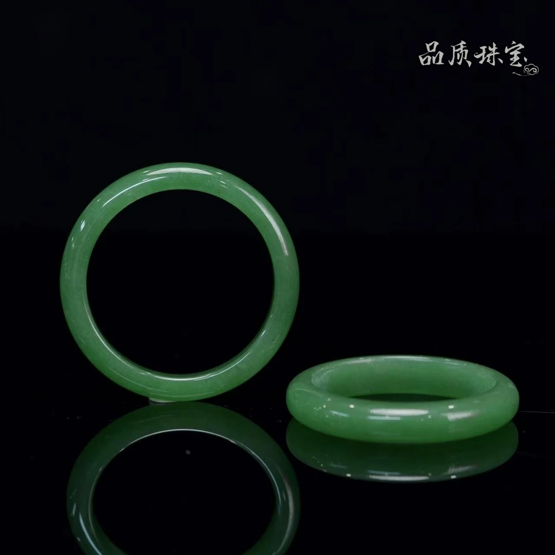 【品质宇哥】新疆天然翠玉正圈手镯女款时尚百搭东陵石平安玉石手镯