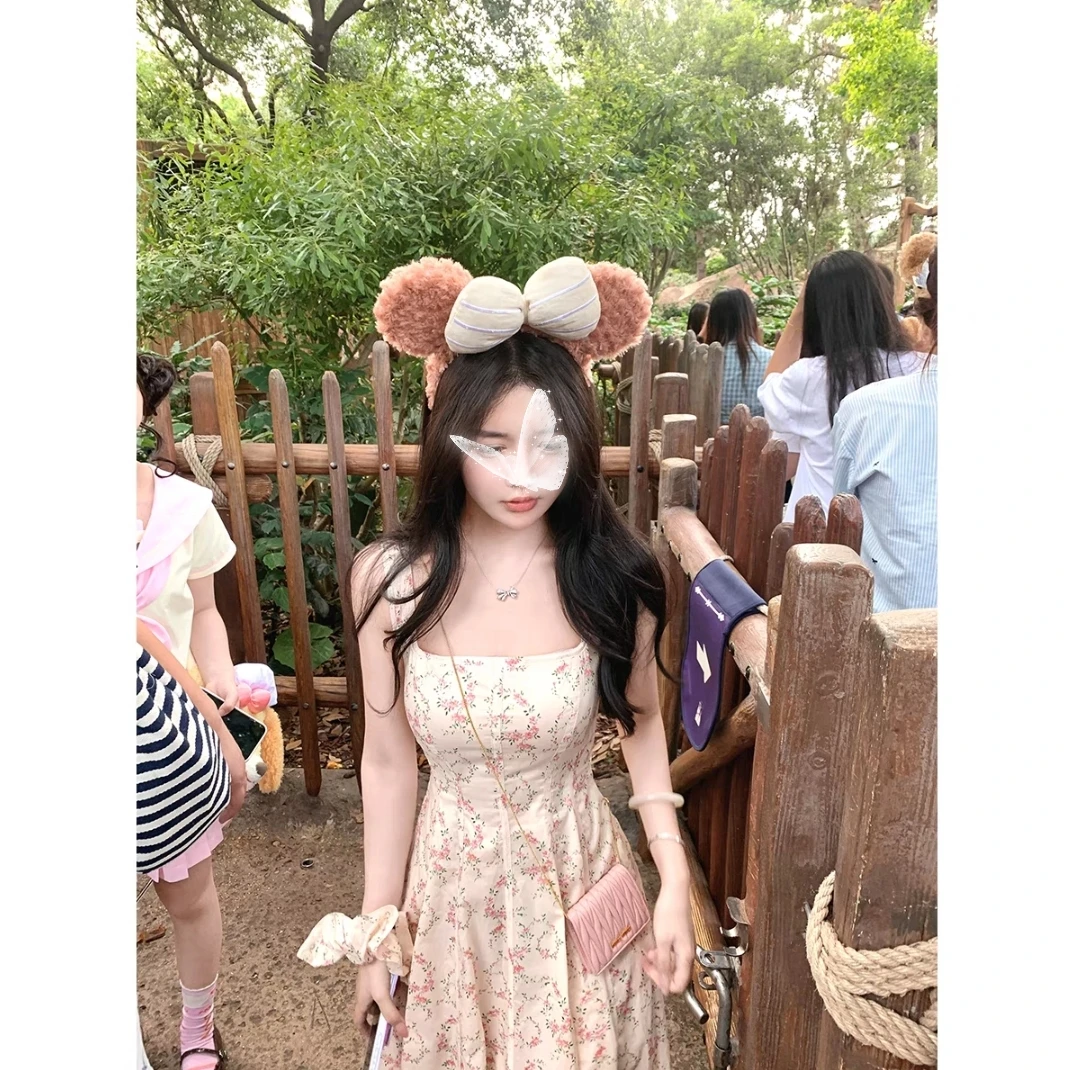 桃花朵朵~设计感收腰显瘦碎花吊带连衣裙长裙短裙