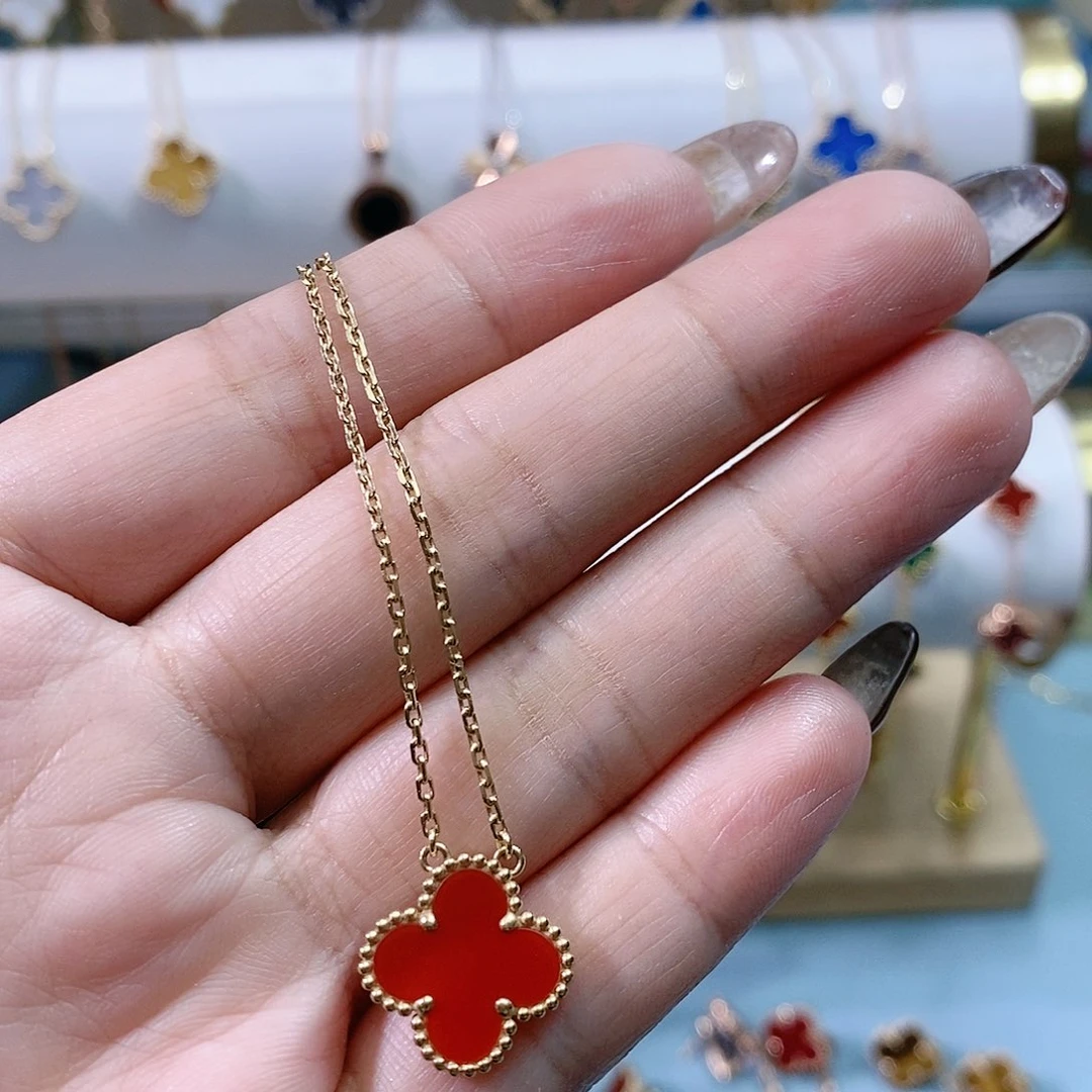 玛瑙/玉髓项链18K金镶嵌K黄