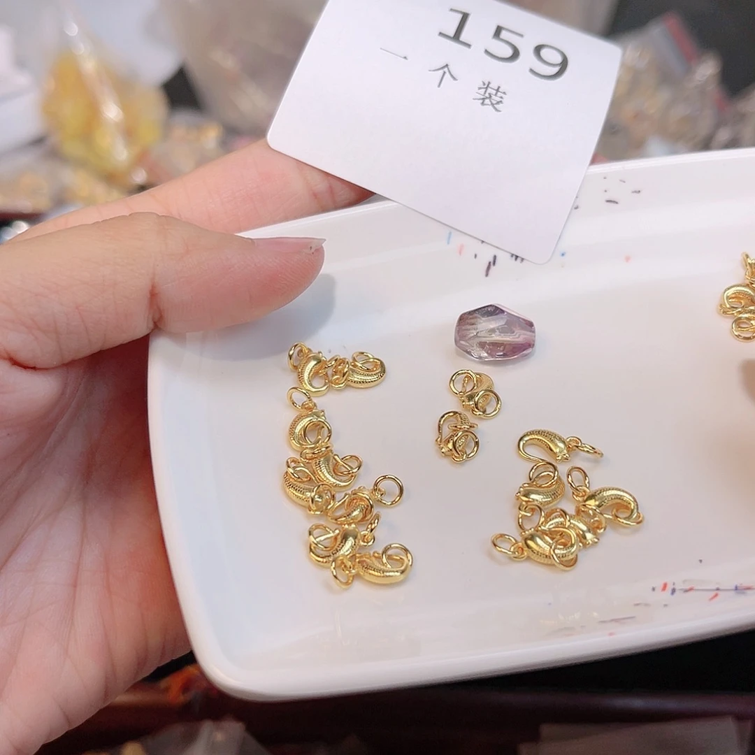 紫晶珠宝半成品银S925镀金镶嵌159