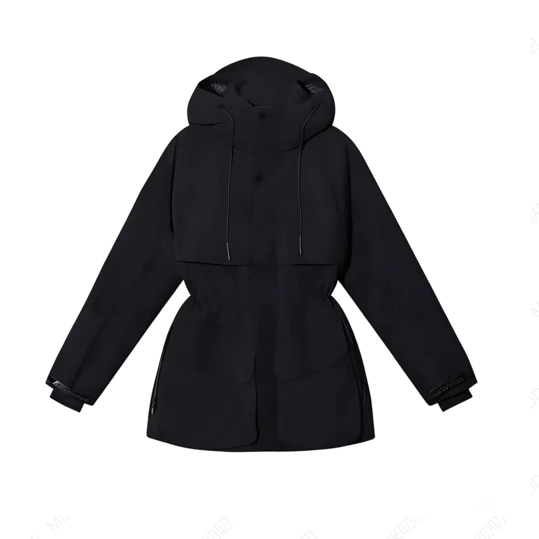 90绒新款黑金风壳网红新款羽绒服女款收腰加厚保暖羽绒服冲锋衣