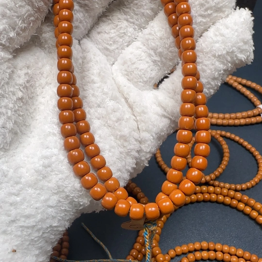 贪***～手串橄榄核老挝长串极限弧三花6.2mm