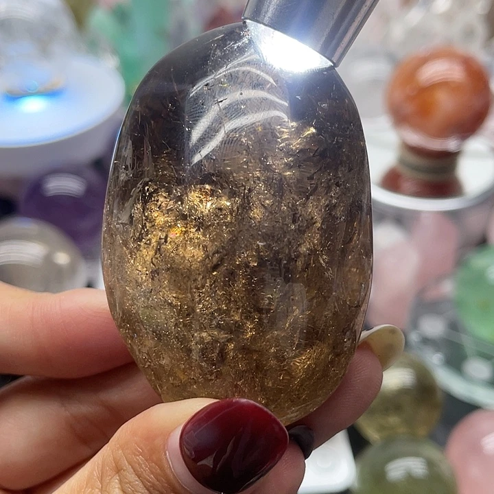 未镶嵌珠宝半成品水晶60茶水晶把玩长6.1宽4厚3