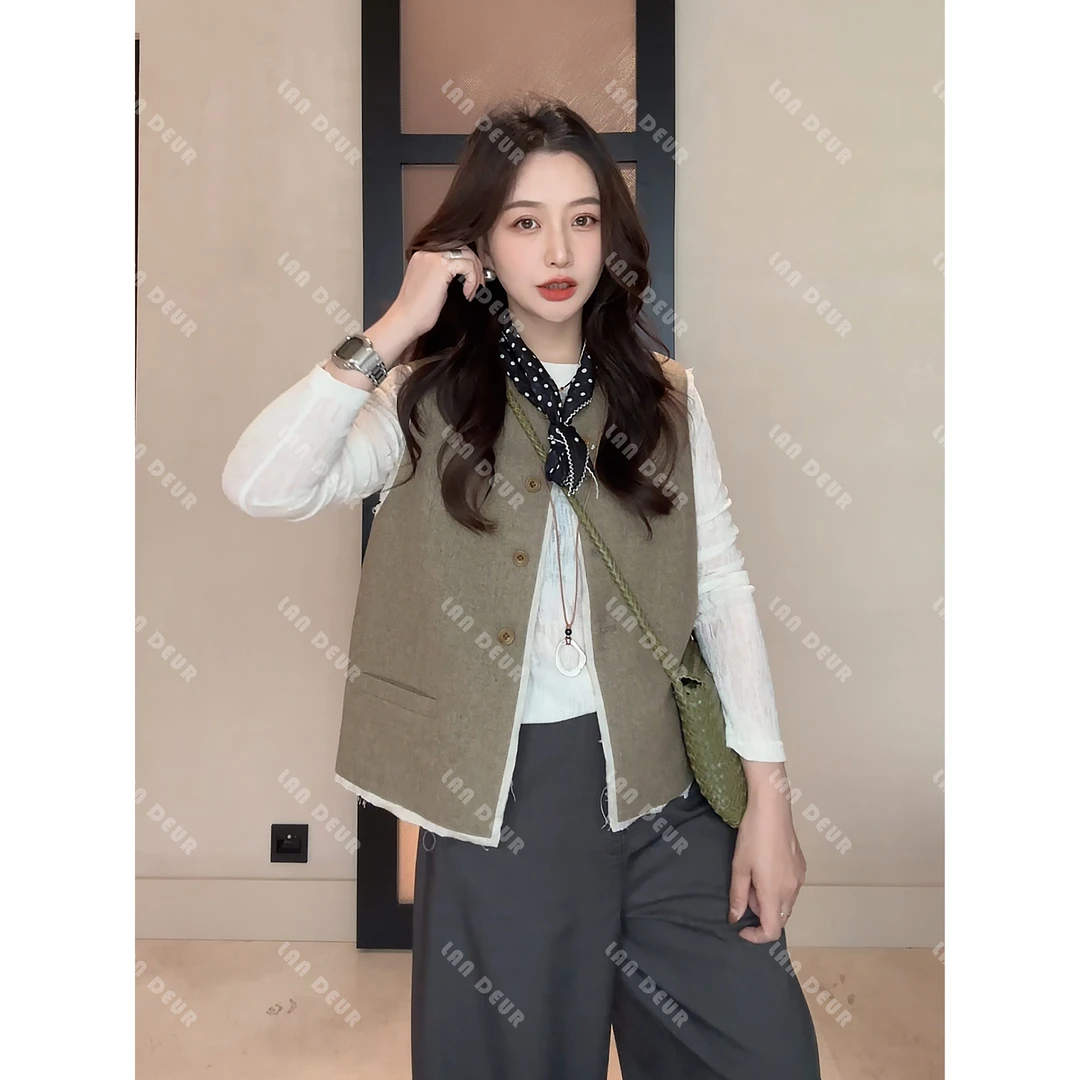 【秋日来信】羊毛羊绒小香风气质时尚休闲轻奢短款马甲女上衣