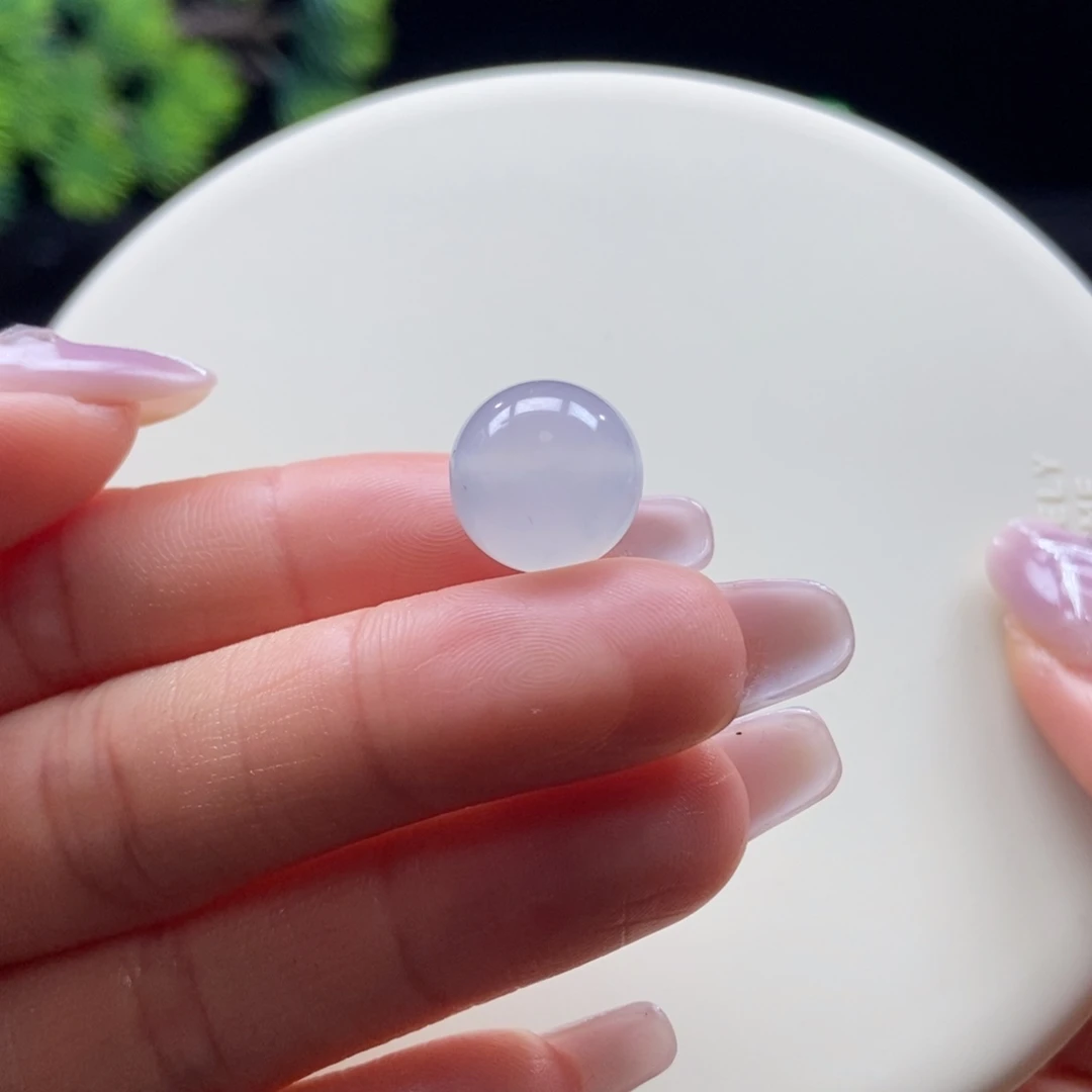 翡翠散珠翡翠冰胶天空蓝珠卡12.6mm