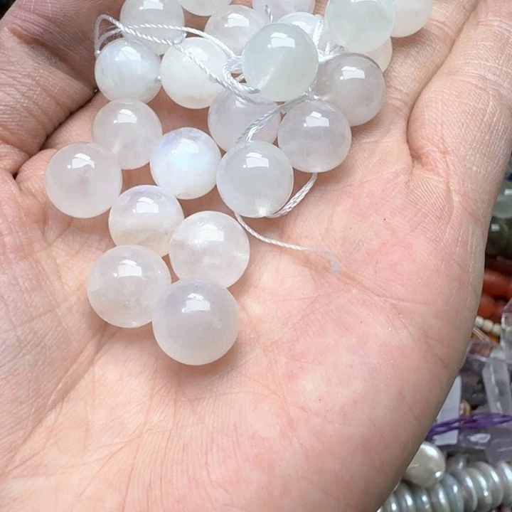合金玛瑙/玉髓珠宝半成品一颗12mm蓝月光