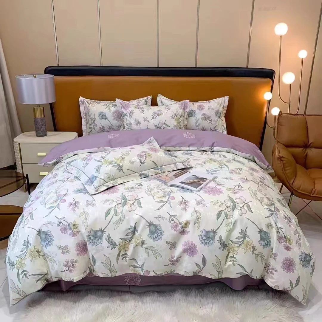 春秋新款高克重斜纹亲肤四件套