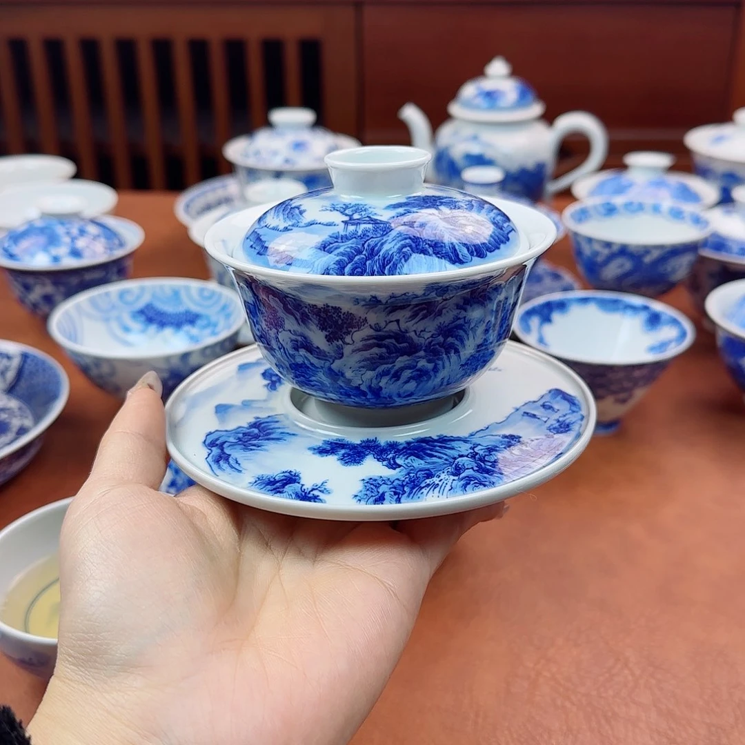 世***大景德镇陶瓷手绘盖碗