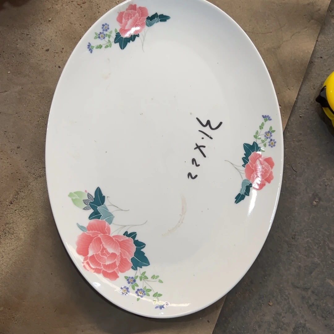 醴陵瓷供货基地炸福利手绘毛瓷鱼盘