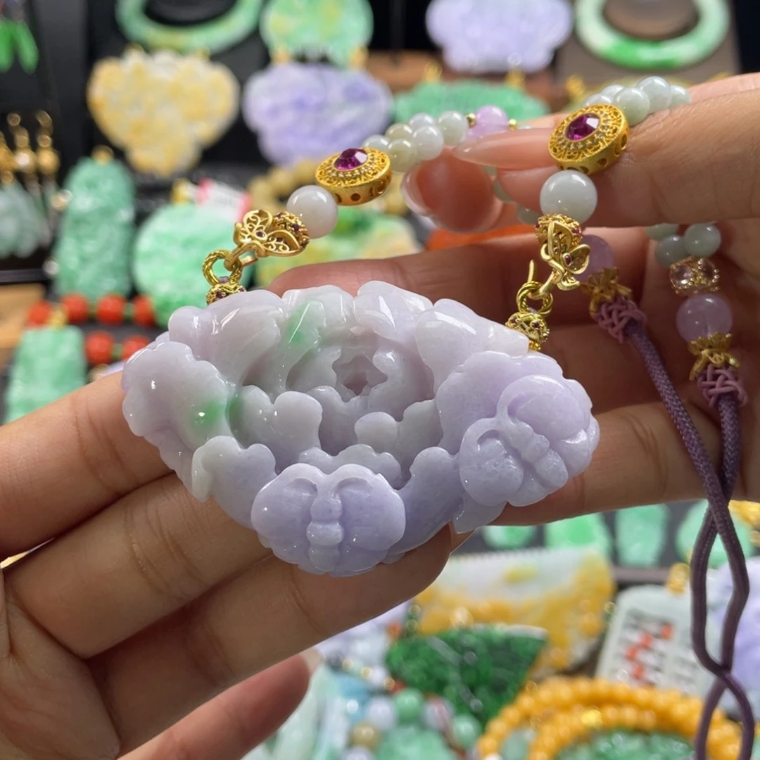 翡翠未镶嵌颈饰代编织