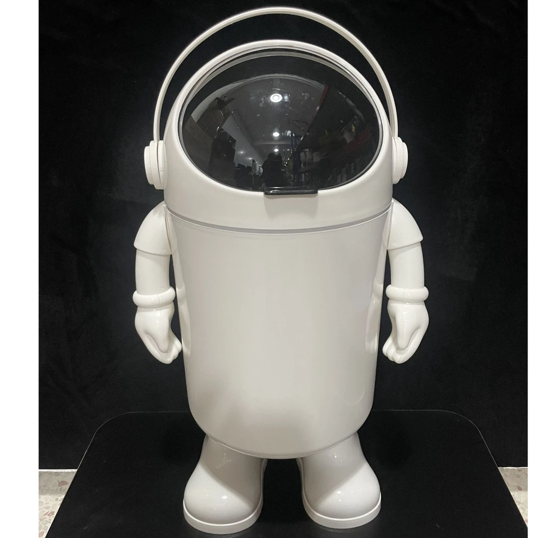 卡通创意可爱太空人垃圾桶客厅卧室带盖 颜色规格随机 KS