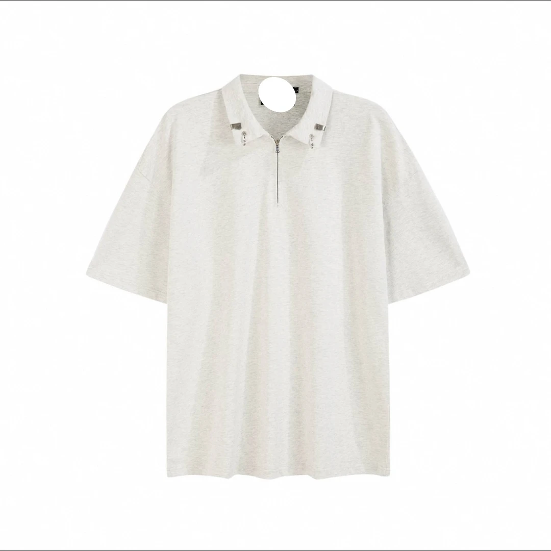 【KIKI】潮牌简约纯色POLO衫美式复古百搭宽松T122