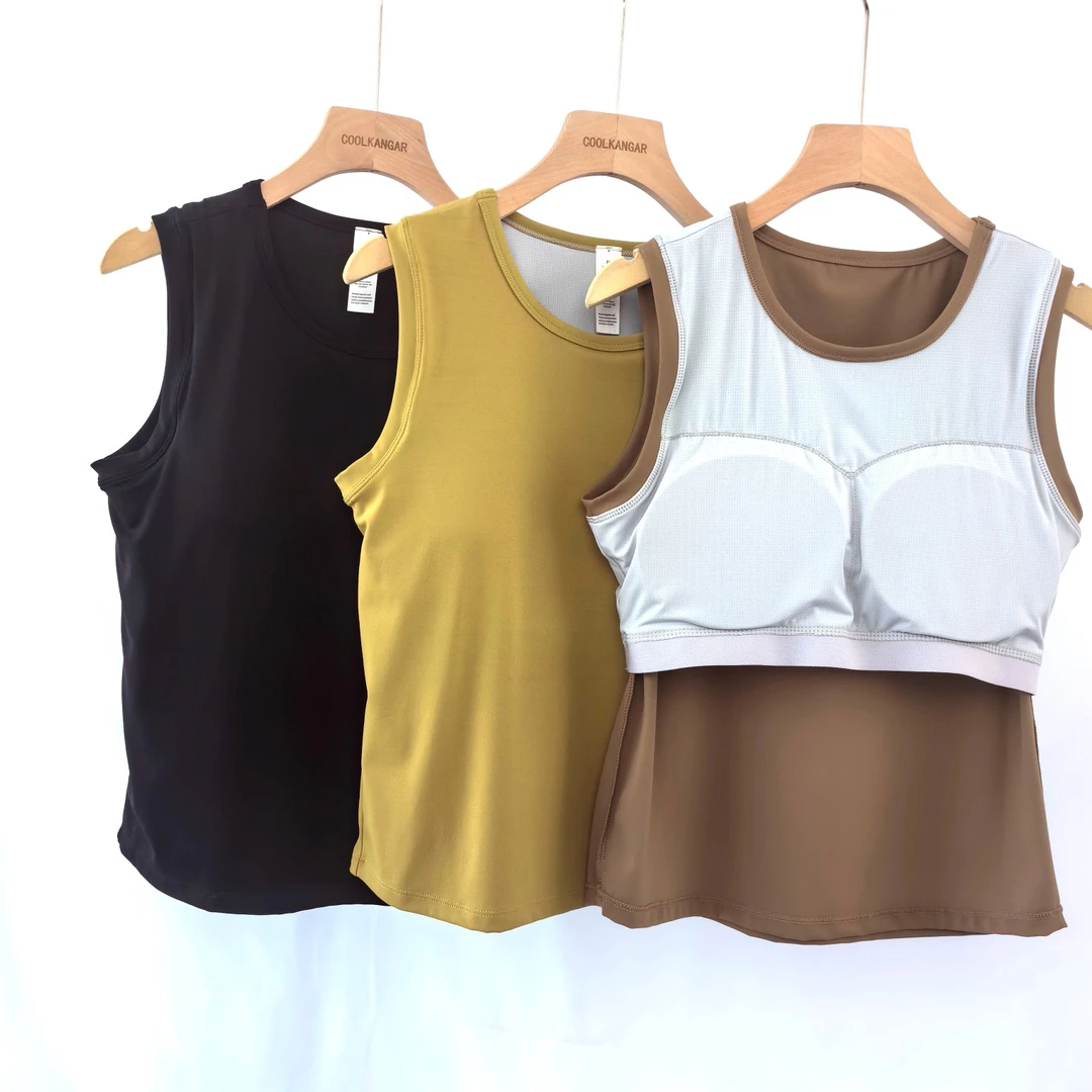 一件顶两件高弹面料女士背心胸垫可拆卸打底背心可外穿0831