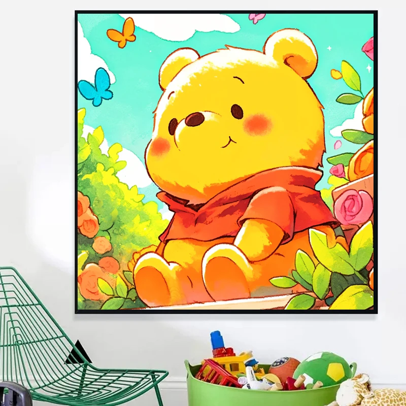 十字绣：（定制）维尼小熊 四股绣26色 60x60cm