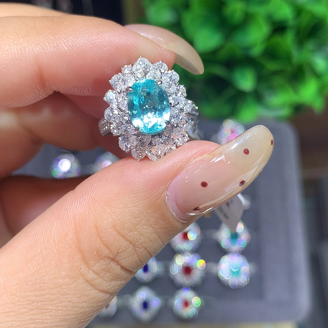 帕拉依巴碧玺18K金镶嵌戒指2.73ct