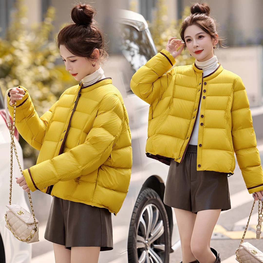 轻薄羽绒服女短款2025冬季新款高级感90白鸭绒小外套