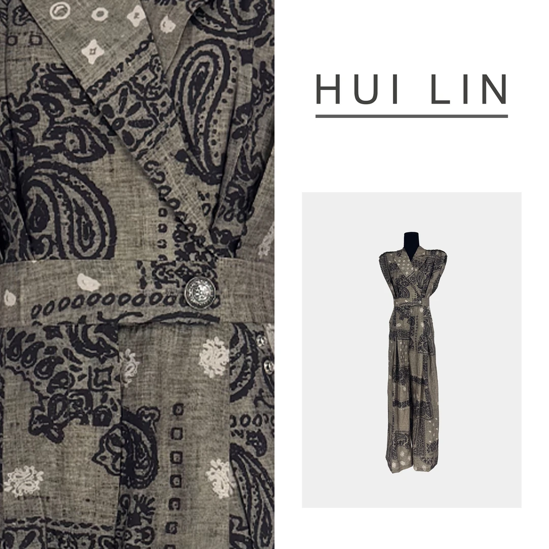 【夏季新款】重工铆钉气质高端时尚无袖直筒连体裤【25521】