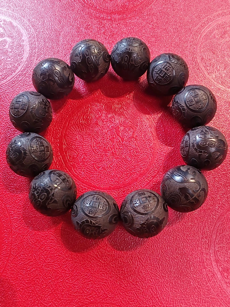 342166紫光檀2.0满雕手串➕25134桃木葫芦*2条