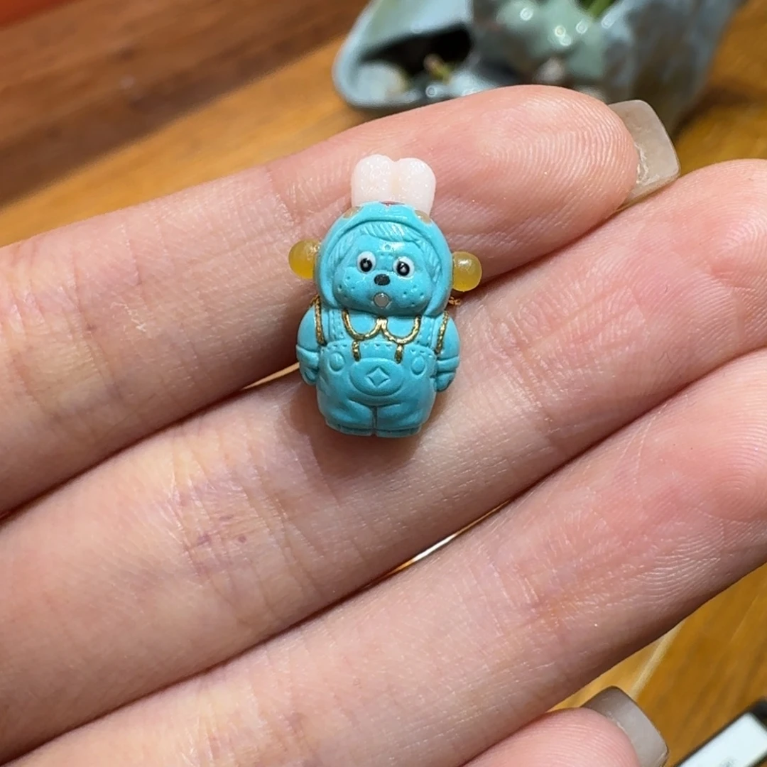 18K金镶嵌绿松石珠宝半成品蒙奇奇配饰