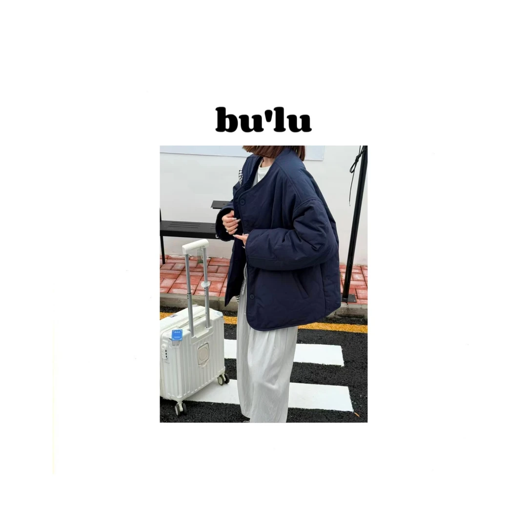 bu'lu‘’港岛日落‘’宽松型简约秋冬皮毛一体两面穿棉服