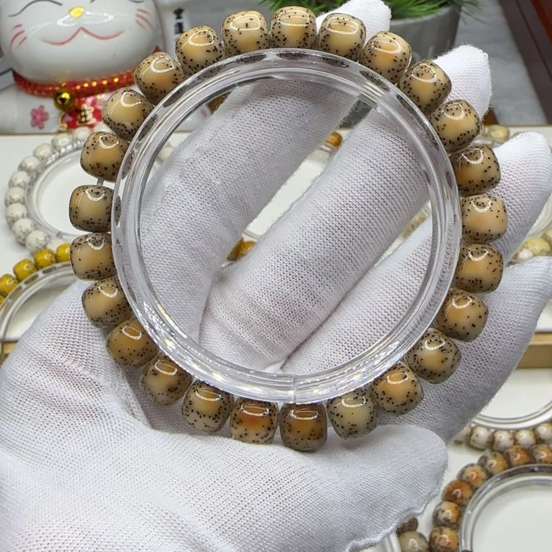 星月菩提手串糯冰侧留白9×8