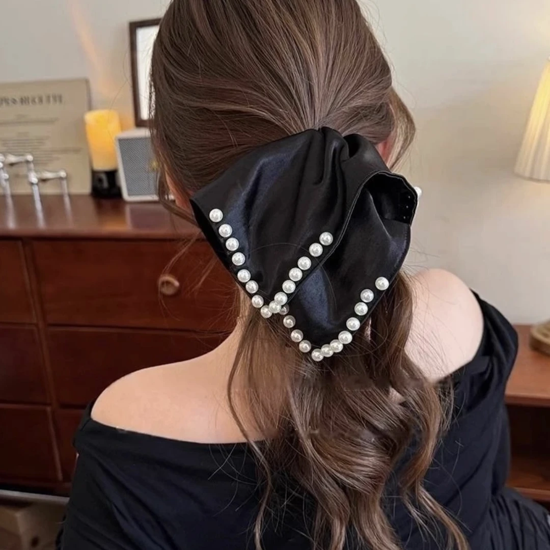 超大珠方巾大号发圈新款发饰头绳双面缎大肠发圈扎头发发绳女款