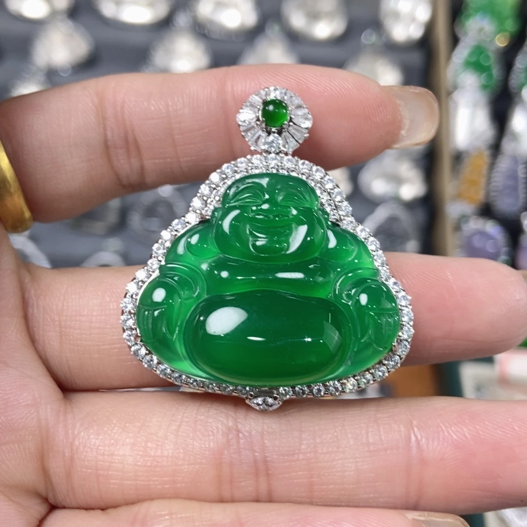 小***宝玛瑙/玉髓银S925镶嵌吊坠(不含链)