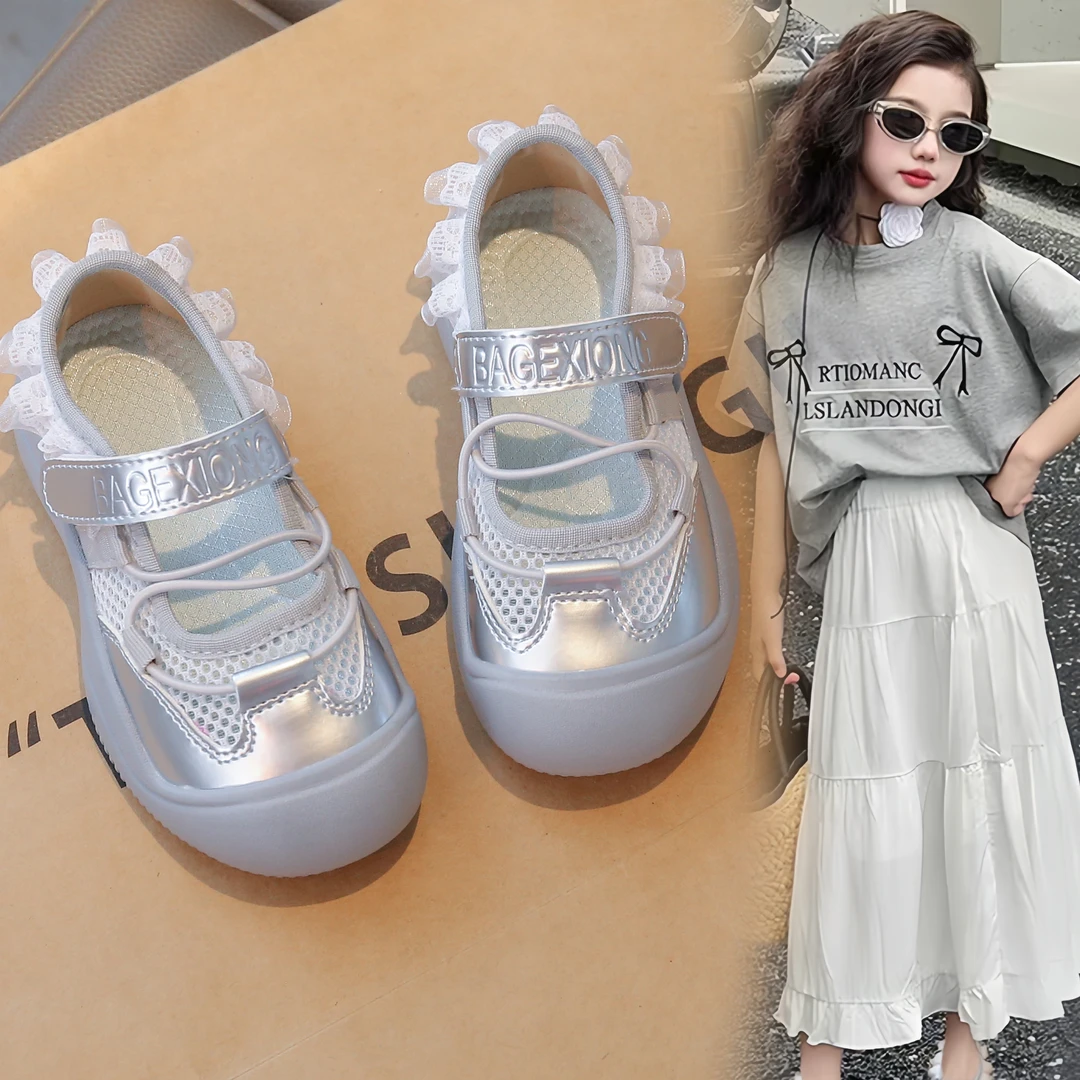 女童芭蕾风运动凉鞋夏季2025新款儿童透气玛丽珍老爹鞋软底休闲鞋