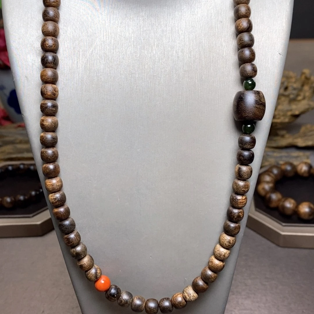 沉香手串越南芽庄紫棋瘤疤6×8设计