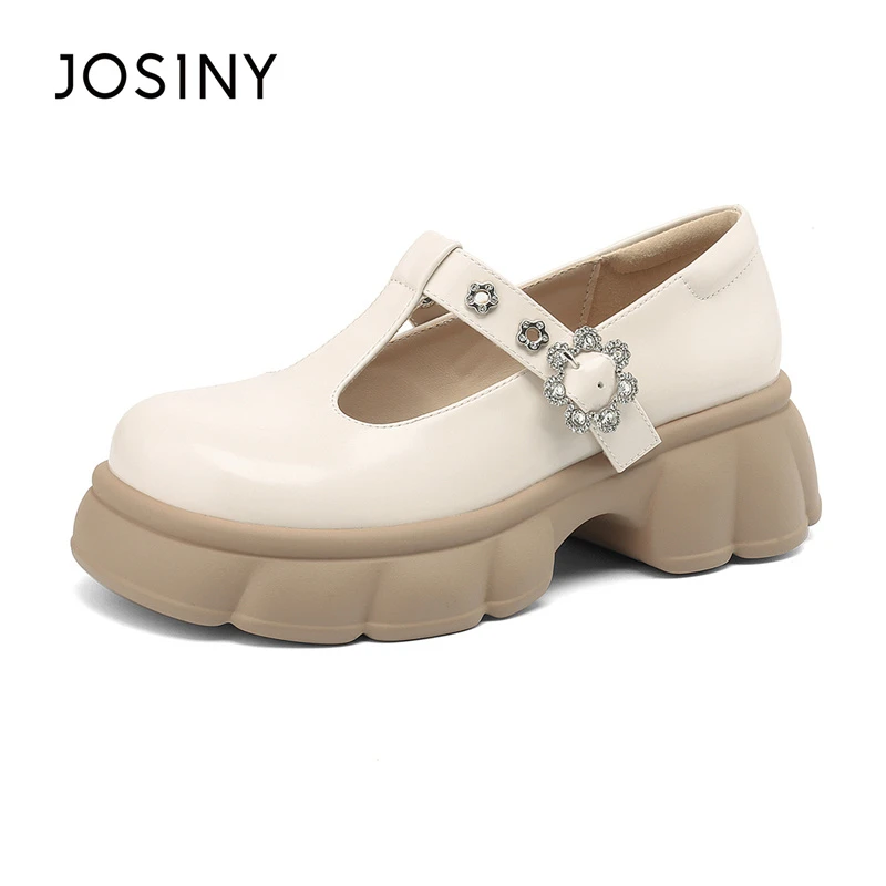 卓诗尼玛丽珍女鞋2025秋季新款百搭复古jk学院风单鞋厚底小皮鞋女