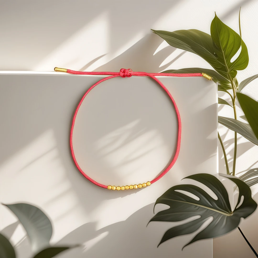 【媛媛专属2】18K金爆闪蹦迪珠红绳 共十颗卡约2.5mm