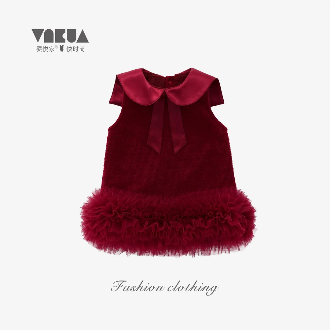 婴悦家秋冬款女宝宝洋气千金气质公主裙+澳粒绒里布 88228