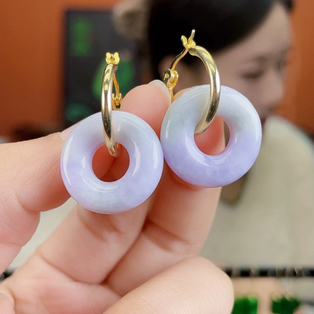 翡翠未镶嵌耳饰饰品