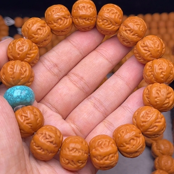 猴头核桃吊坠17麻花串绿