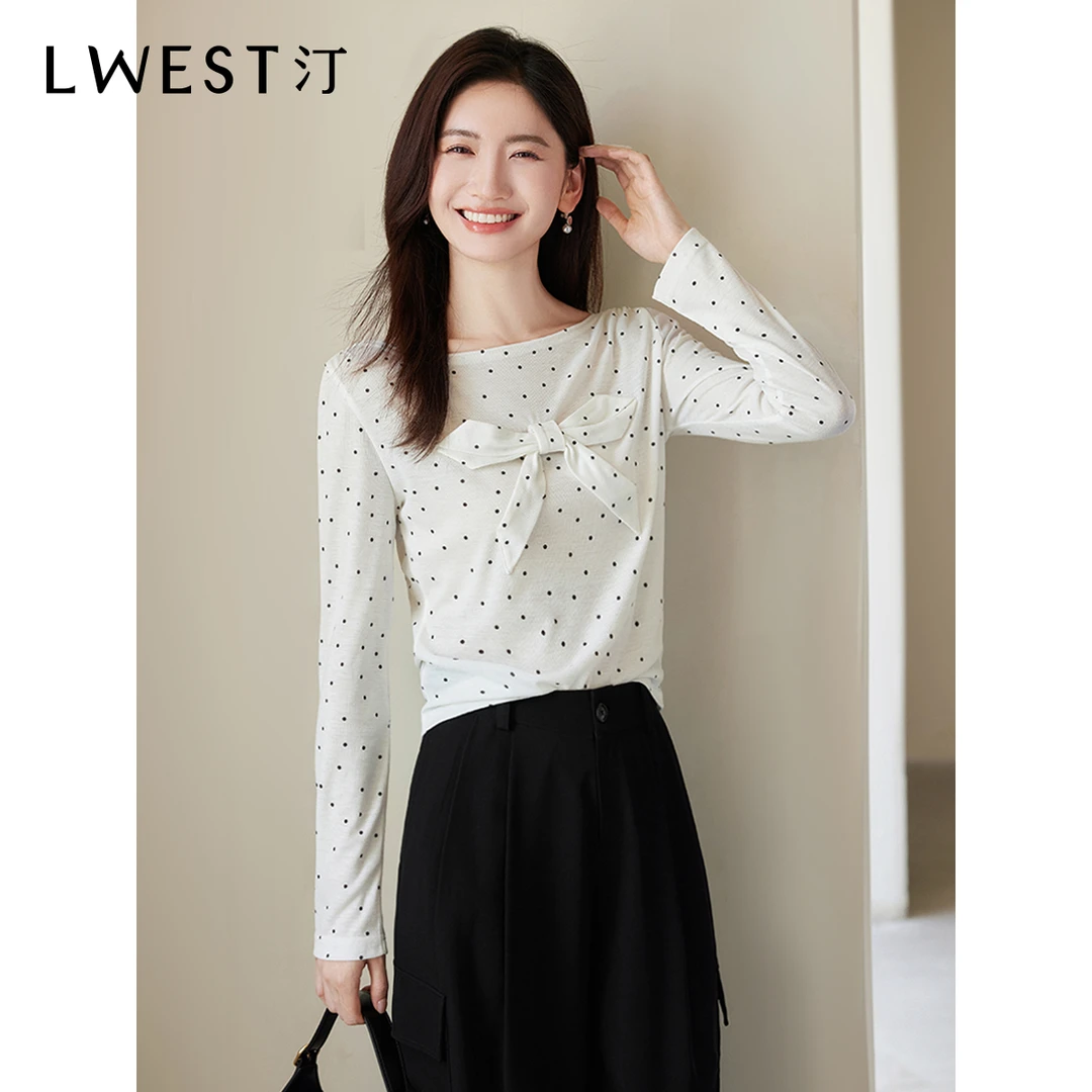 【林一专属】朗文斯汀蝴蝶结波点设计感上衣DTYT4307C19030